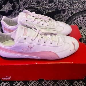 Puma speedcats vintage Women's Pink and White Sneakers